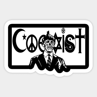 They Live Coexist Mash-Up Sticker